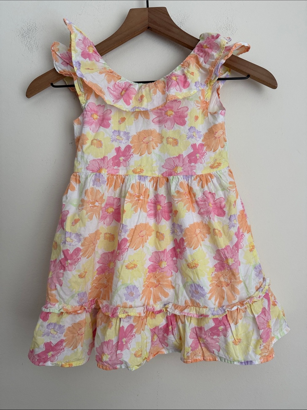 Janie and Jack Floral Ruffle Dress pastel multicolor 4